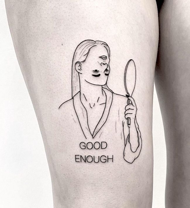 Tatuaggio d'amore per se stessi di @pokeeeeeoh