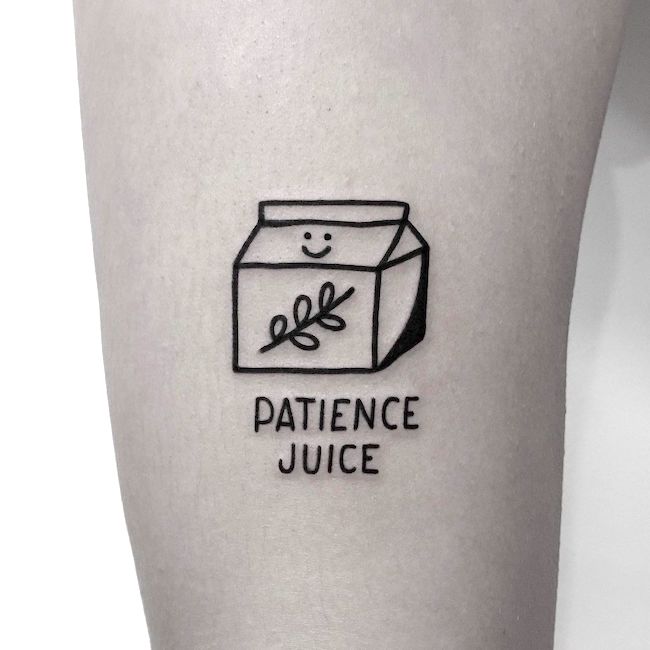 Be patient with yourself un profondo tatuaggio d'amore per se stessi di @nancydestroyer