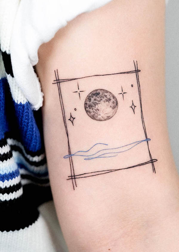 Luna sopra il mare di @olive_forestink