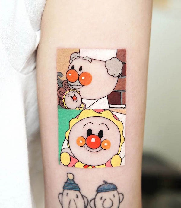 Tatuaggio del cartone animato Anpanman di @nawa_tattooer