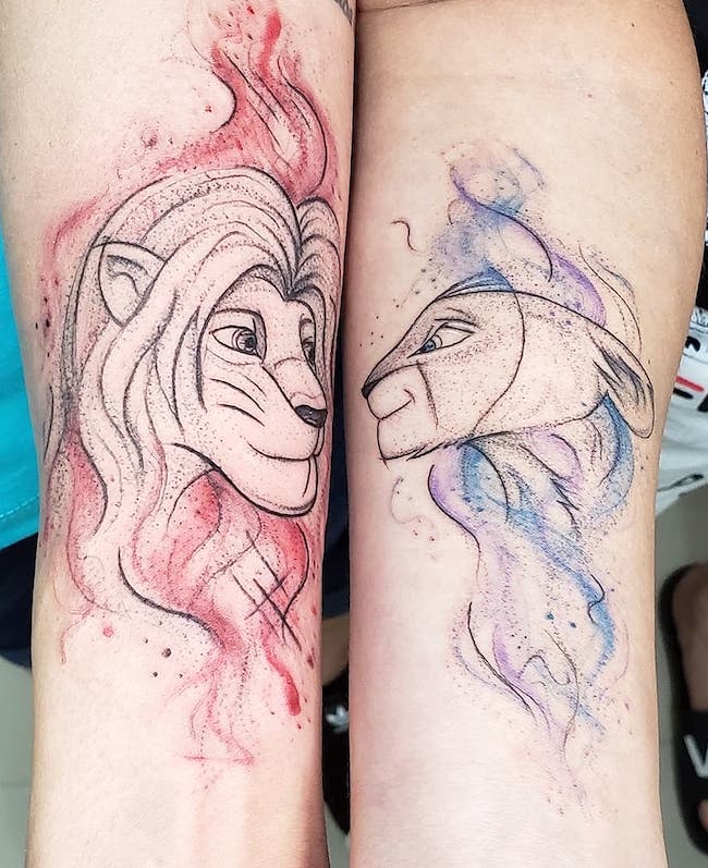 Il tatuaggio di coppia del Re Leone