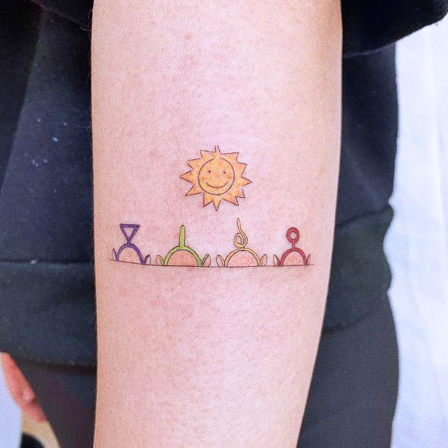Tatuaggio Teletubbies di @broccoli_tattooer