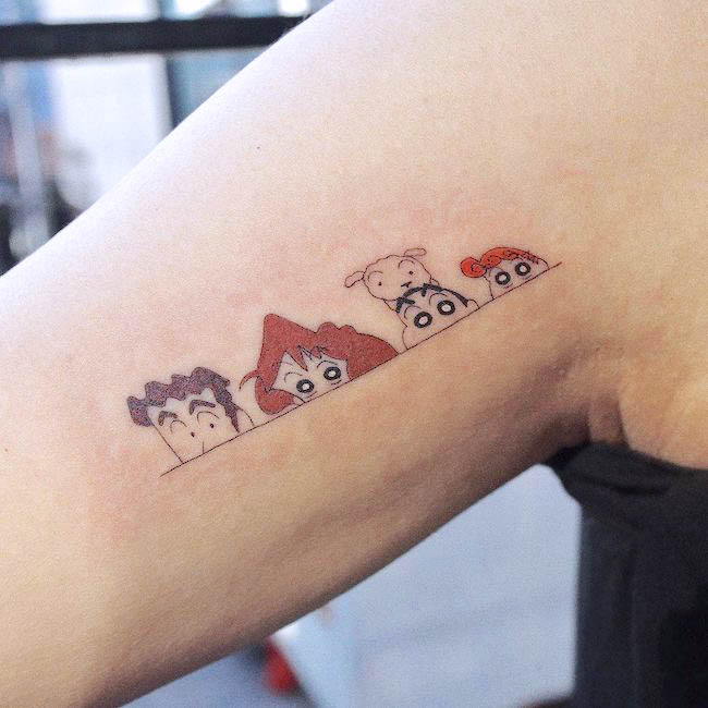 Tatuaggio Crayon Shin Chan di @broccoli_tattooer- Tatuaggi di animazione giapponese