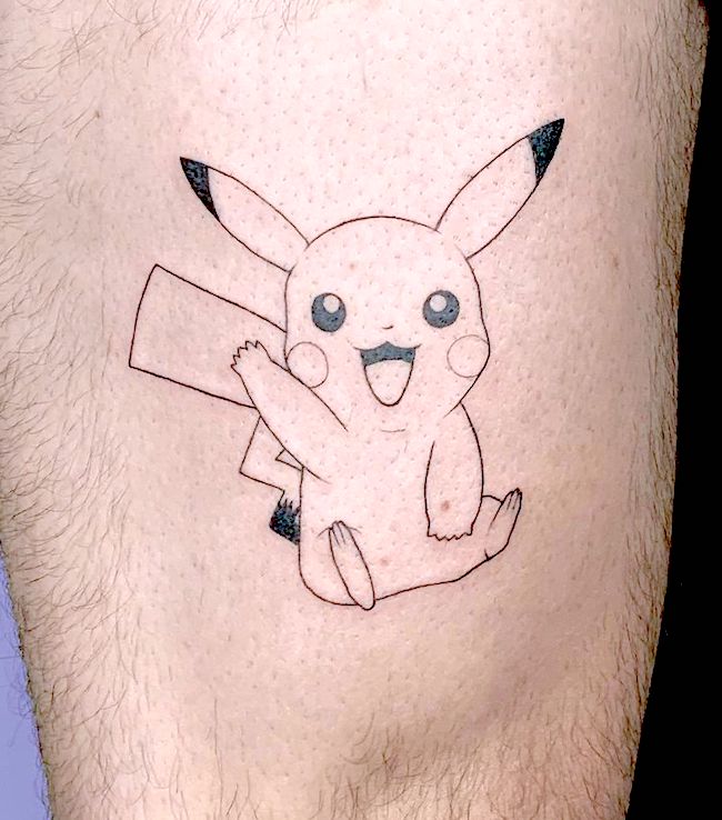 Tatuaggio di Pikachu dei Pokemon di @edencalif