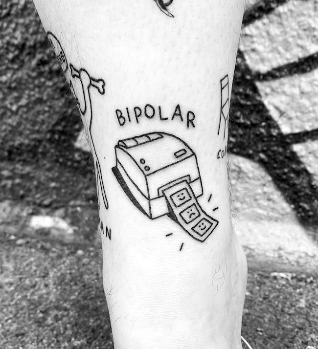Bipolare - Tatuaggio ispiratore con una sola parola di @esco_zcc