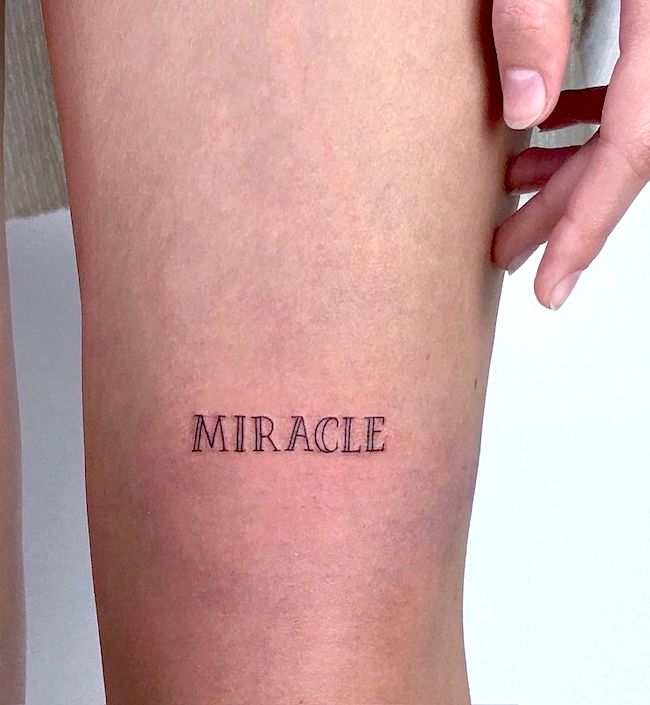 Miracle - tatuaggio ispiratore di una sola parola di @marinezzo