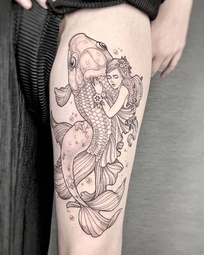 Pesce Koi e sirena di @lordenstein_art