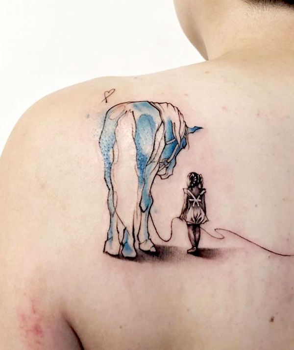 Tatuaggio amico e guardiano madre figlia di @patch_tattoo_therapy