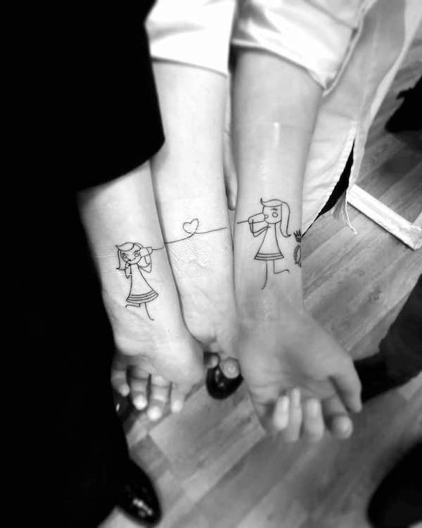 Tatuaggi carini madre figlia sorella