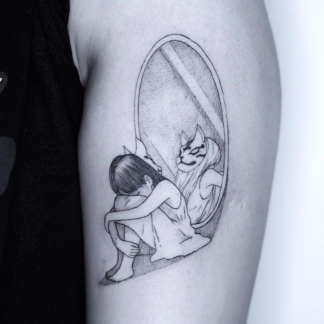 Tatuaggio sulla salute mentale di @lhkiosk che fa riflettere
