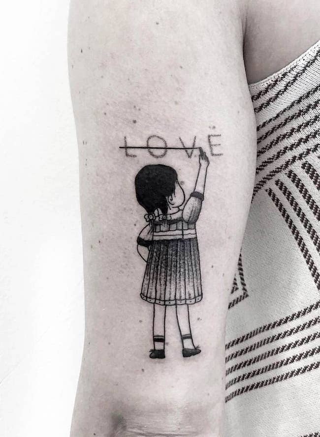 L'amore non è sempre la risposta tatuaggio di @novemberoakbranch