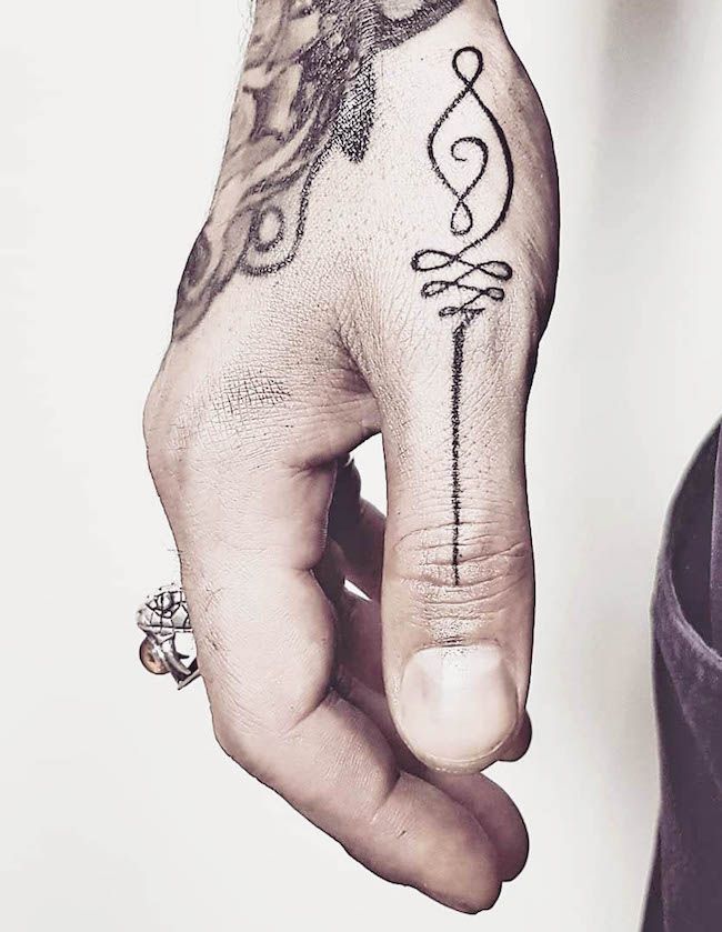 Un tatuaggio per il pollice per gli uomini da @gayatree.talisman.tattoo- Creative thumb tattoos