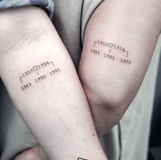 Tatuaggi della famiglia dell'anno di nascita di @antstattoo_shyn