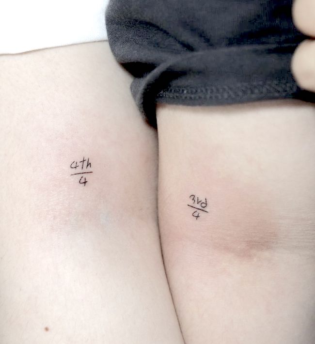 Tatuaggi abbinati a fratelli con numeri piccoli di @tatuatore_dogy