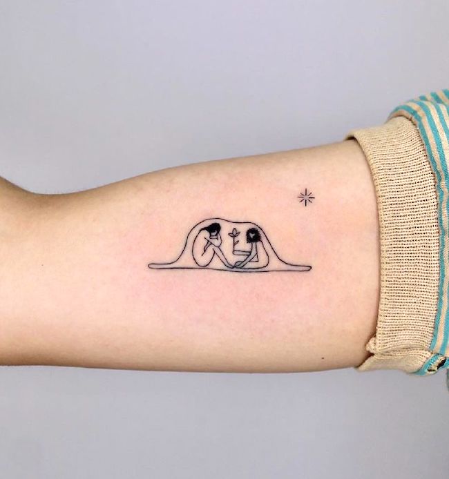 Tatuaggio sulle sorelle che scalda il cuore di @ziluu_tattoo
