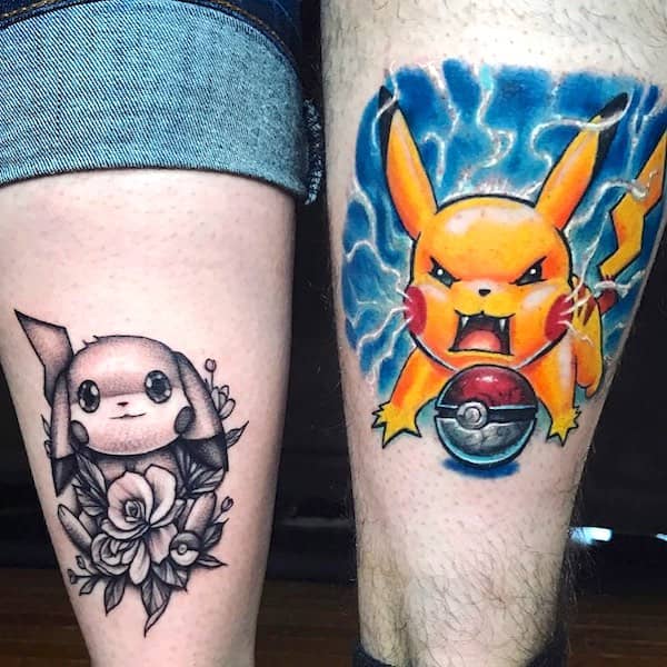 Tatuaggi Pikachu carini di @sabrinaelliotte- Tatuaggi audaci e creativi per i fratelli