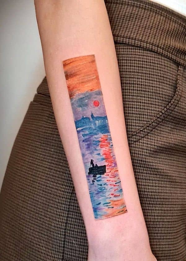 Tatuaggio Monet sull'avambraccio di @barbara_corbucci_tattooer